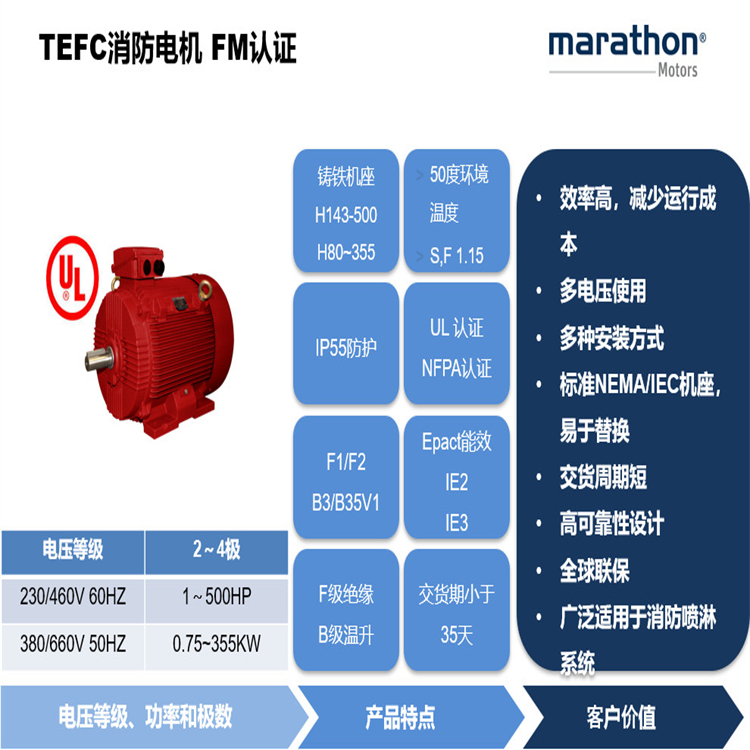 FM认证TEFC消防电机介绍